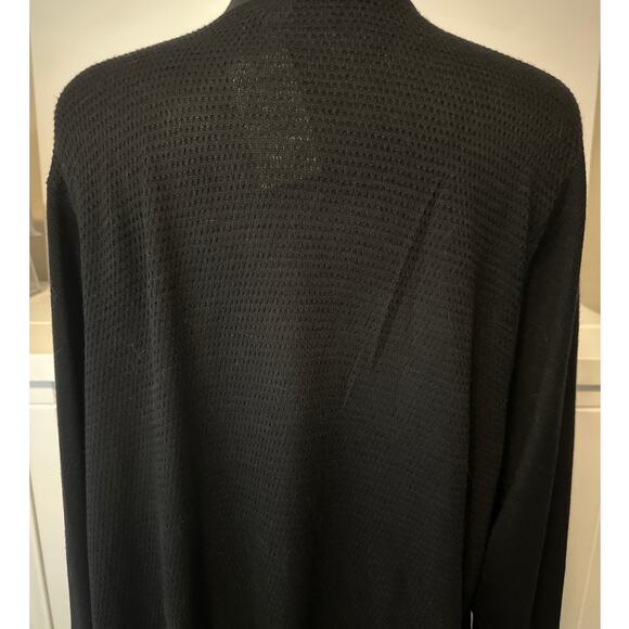Torrid Open‑Front Cardigan Asymmetrical Long Sleeve Size 6 = 6X Black Office - Picture 5 of 13